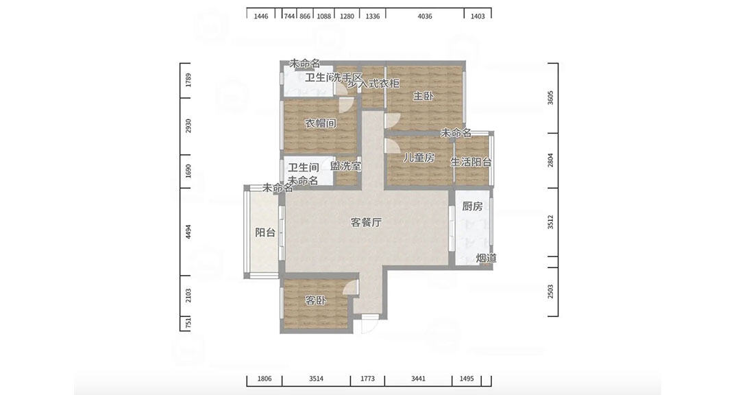 御苑小區137㎡三室二廳戶型平面布局圖.jpg